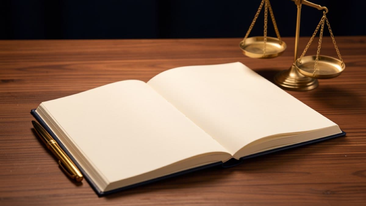 How long does it take to create a trust, open notebook with gold pen and scales of justice on a legal desk