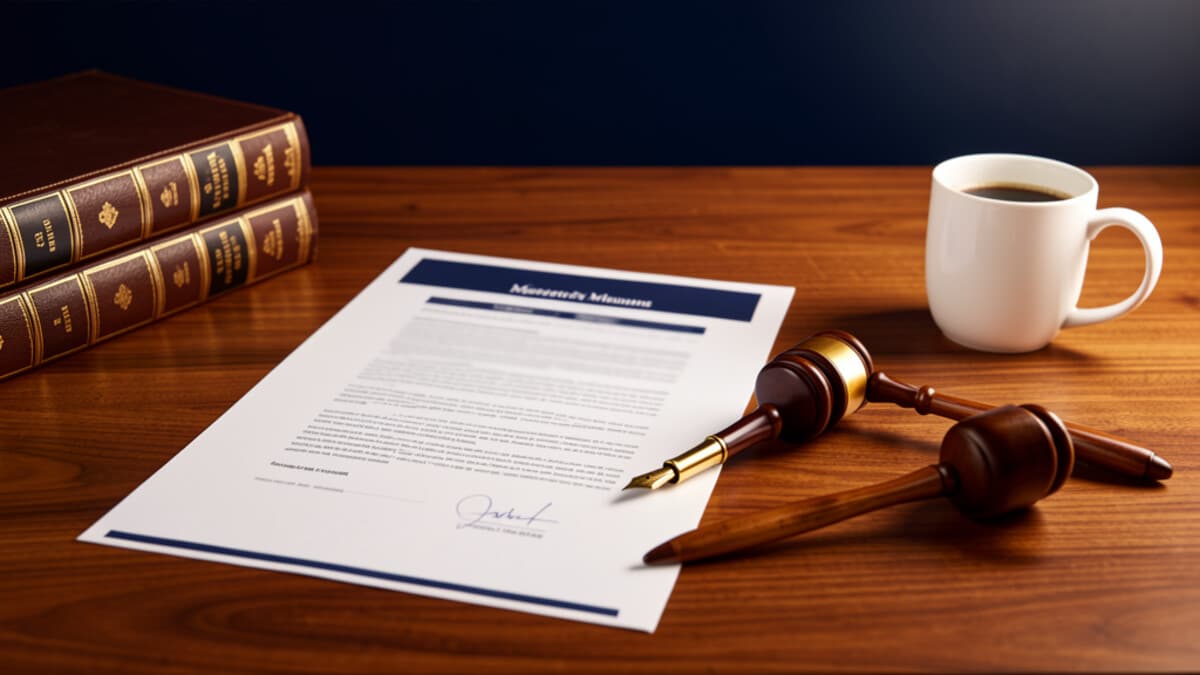 Charitable trust meeting minutes document with fountain pen and gavel on a legal desk