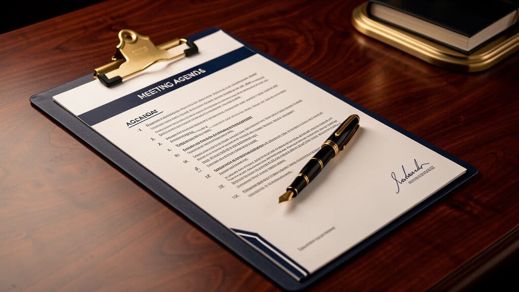 Trust meeting agenda template guide - meeting agenda document and legal reference