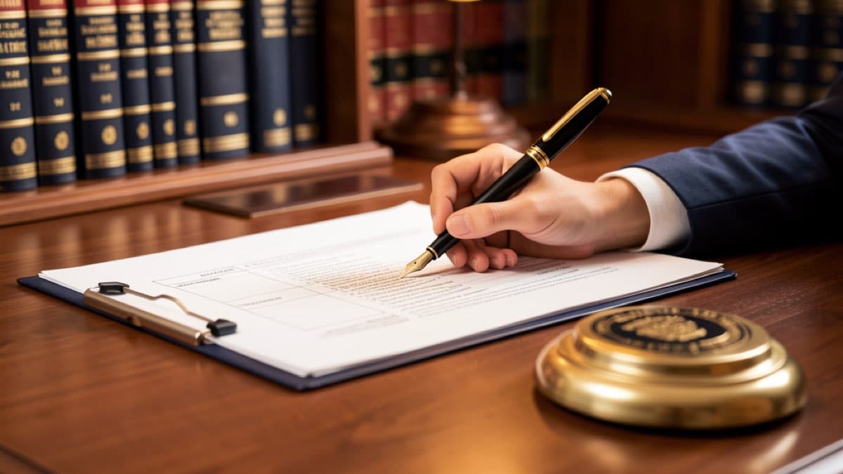 What are trust minutes, trustee desk with legal documents, meeting minutes folder, and gavel